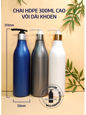 CHAI HDPE 300ML CAO VÒI DÀI KHOEN
