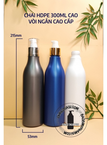 CHAI HDPE 300ML CAO VÒI NGẮN CAO CẤP