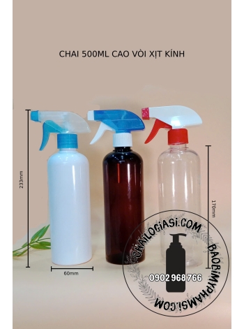 CHAI 500ML CAO VÒI CÒ SÚNG 3 MÀU F28