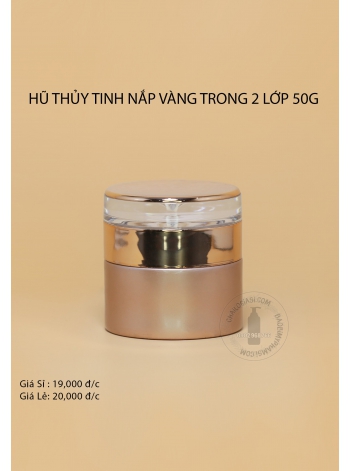 HŨ THỦY TINH NẮP VÀNG TRONG 2 LỚP 50G
