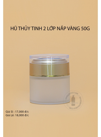 HŨ THỦY TINH 2 LỚP NẮP VÀNG 50G