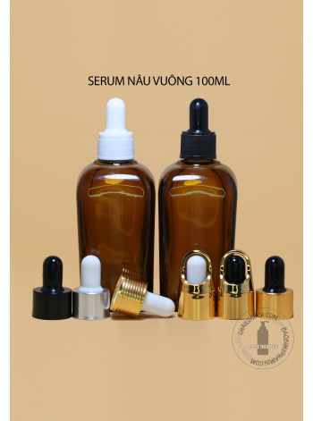 CHAI SERUM NÂU VUÔNG 100ML (nhiều loại khoen) 