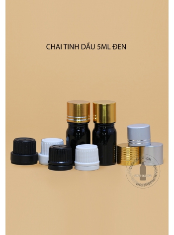 CHAI TINH DẦU 5ML ĐEN BÓNG 