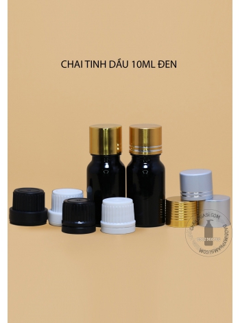 CHAI TINH DẦU 10ML ĐEN BÓNG 