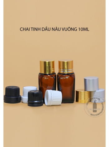 CHAI TINH DẦU 10ML NÂU VUÔNG 