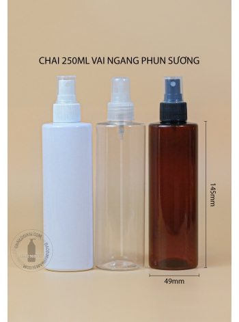 CHAI NHỰA 250ML VAI NGANG PHUN SƯƠNG