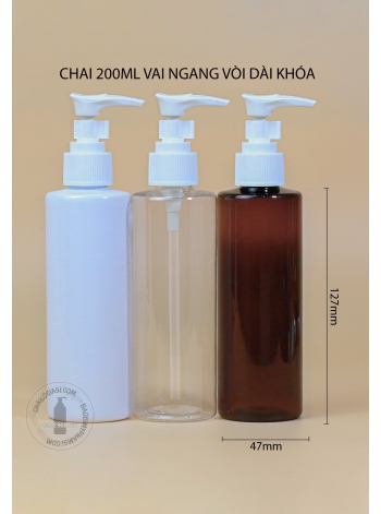 CHAI 200ML VAI NGANG VÒI DÀI KHOÁ F24 (TRẮNG, ĐEN)