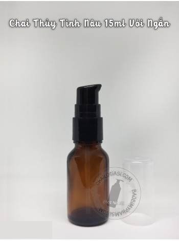 CHAI THỦY TINH NÂU 15ML VÒI NGẮN