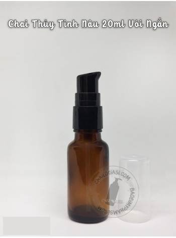 CHAI THỦY TINH NÂU 20ML VÒI NGẮN
