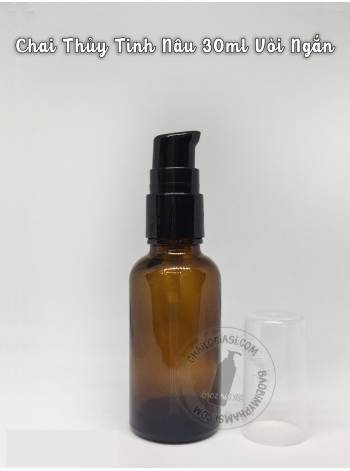 CHAI THỦY TINH NÂU 30ML VÒI NGẮN