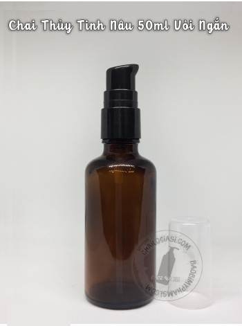 CHAI THỦY TINH NÂU 50ML VÒI NGẮN