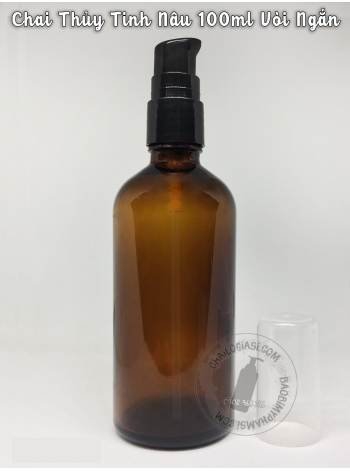 CHAI THỦY TINH NÂU 100ML VÒI NGẮN
