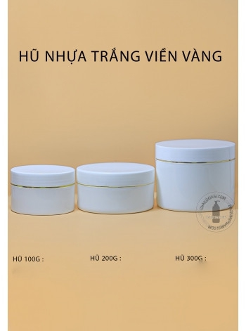 HŨ K300 TRẮNG 300G VIỀN VÀNG