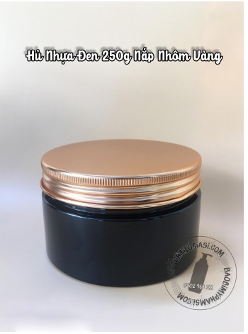 HŨ NHỰA NÂU 250G NẮP THIẾC VÀNG