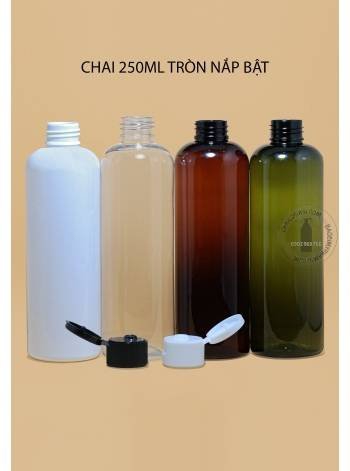 CHAI NHỰA 250ML TRÒN NẮP BẬT