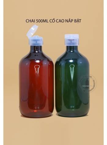 CHAI NHỰA 500ML CỔ CAO NẮP BẬT