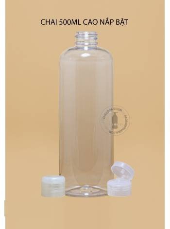 CHAI NHỰA 500ML CAO NẮP BẬT