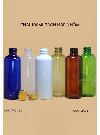 CHAI NHỰA 100ML NẮP NHÔM F20 ( BẠC, VÀNG)
