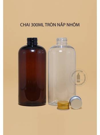CHAI 300ML TRÒN NẮP NHÔM F24 ( BẠC, VÀNG)