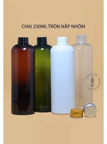 CHAI NHỰA 250ML TRÒN NẮP NHÔM