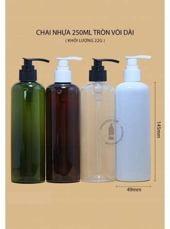 CHAI NHỰA 250ML TRÒN VÒI DÀI