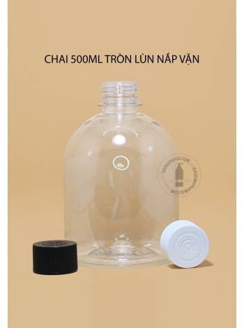 CHAI NHỰA 500ML TRÒN LÙN NẮP VẶN 