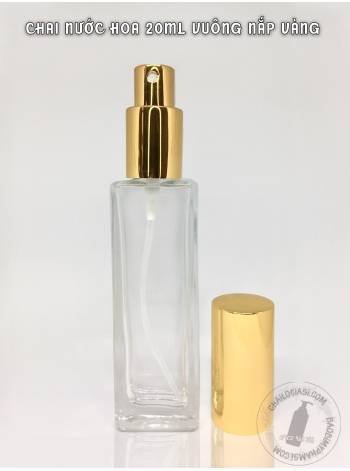 CHAI NƯỚC HOA VUÔNG 20ML NẮP VÀNG