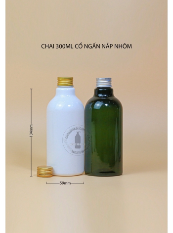 CHAI NHỰA 300ML CỔ NGẤN NẮP NHÔM F24 ( BẠC, VÀNG)