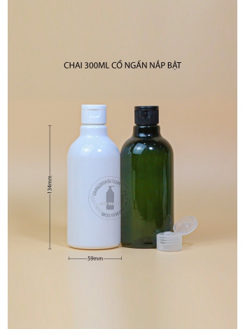 CHAI 300ML CỔ NGẤN NẮP BẬT SỌC F24 (TRẮNG, TRONG, ĐEN)