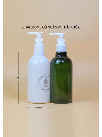 CHAI 300ML CỔ TẦNG VÒI DÀI KHÓA F24 (TRẮNG, ĐEN)