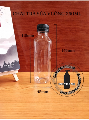CHAI TRÀ SỮA VUÔNG 250ML