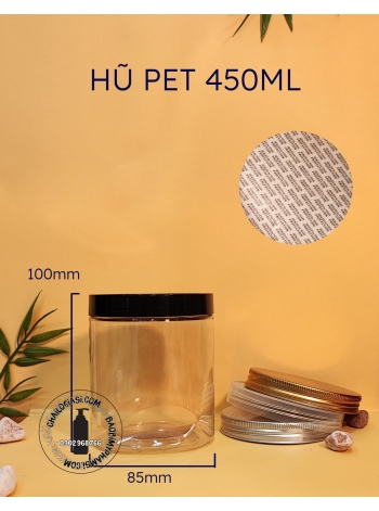 HŨ PET TRÒN 450ML NẮP NHÔM BẠC, VÀNG (F85) SEAL GIẤY + 600Đ