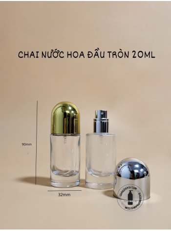 CHAI THỦY TINH 20ML ĐẦU TRÒN